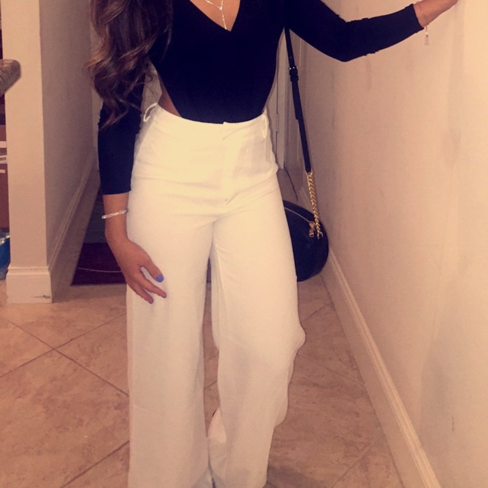 White Wide Leg Pants